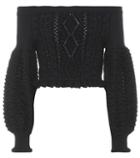 Valentino Cropped Off-the-shoulder Wool Sweater