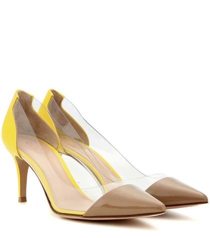 Gianvito Rossi Plexi 70 Patent Leather And Transparent Pumps