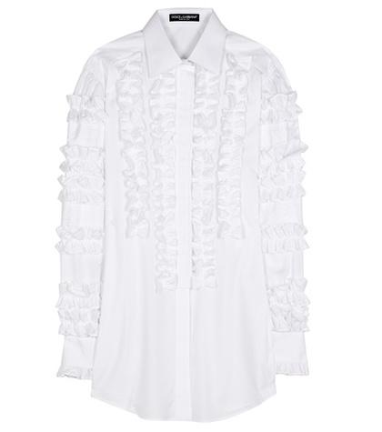 The Row Ruffle Cotton Blouse