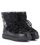 Moncler New Fanny Leather And Calf Hair Boots