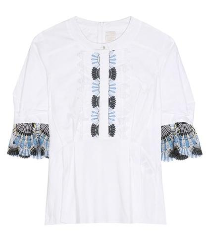 Peter Pilotto Cotton-blend Blouse With Lace