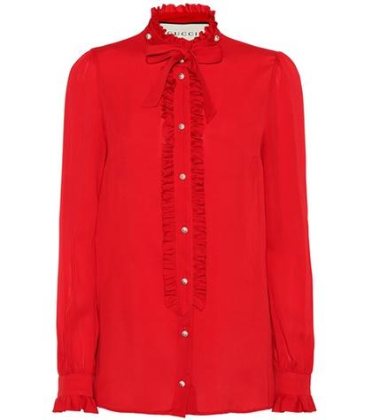 Gucci Embellished Silk Blouse