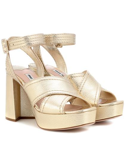 Mary Katrantzou Leather Platform Sandals