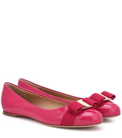 Burberry Varina Patent Leather Ballerinas