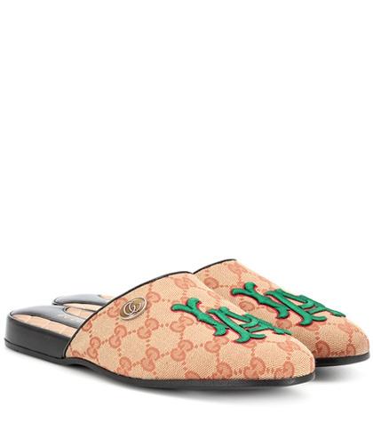 Vetements Embroidered Gg Canvas Slippers