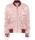 Gianvito Rossi Ruched Satin Bomber Jacket