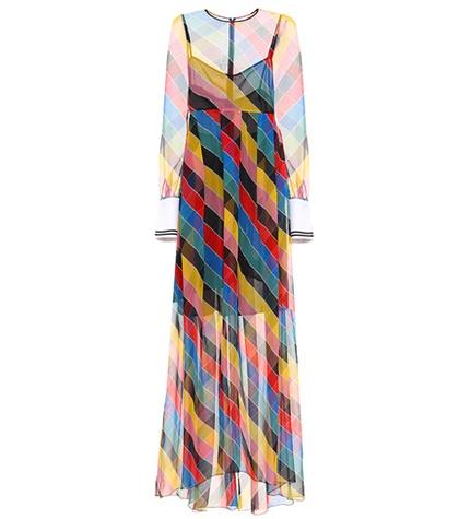 Philosophy Di Lorenzo Serafini Striped Silk Chiffon Gown