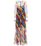 Philosophy Di Lorenzo Serafini Striped Silk Chiffon Gown