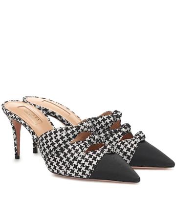 Aquazzura Mondaine Houndstooth Mules