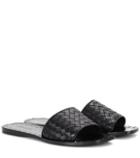 T By Alexander Wang Intrecciato Leather Slides