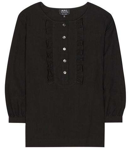 Ganni Linen-blend Blouse