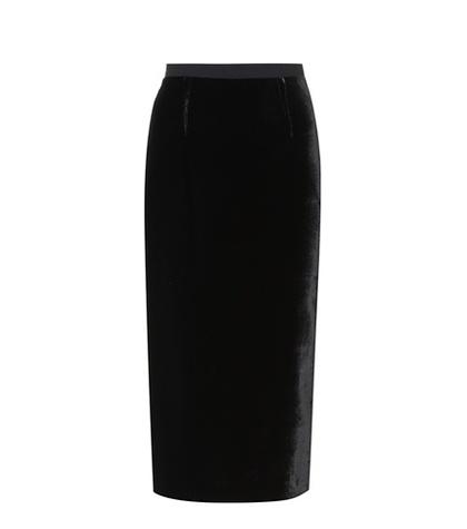 Jimmy Choo Arreton Velvet And Crêpe Skirt