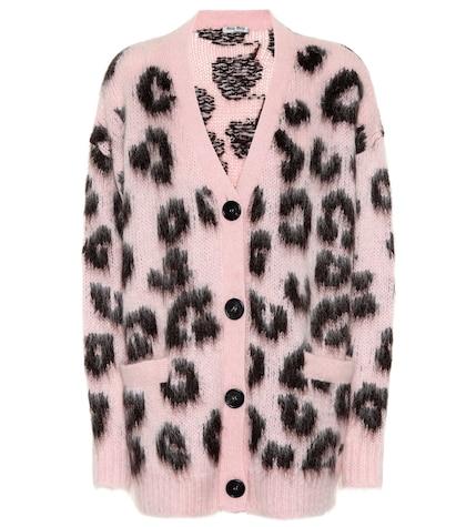 Miu Miu Mohair-blend Leopard Cardigan