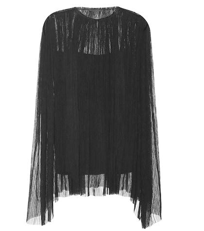 Roger Vivier Bapel Pleated Silk Top