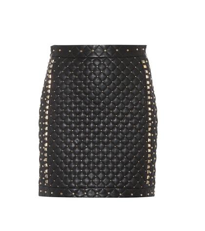 Balmain Studded Leather Mini Skirt