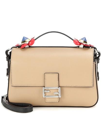 Fendi Double Micro Baguette Leather Shoulder Bag