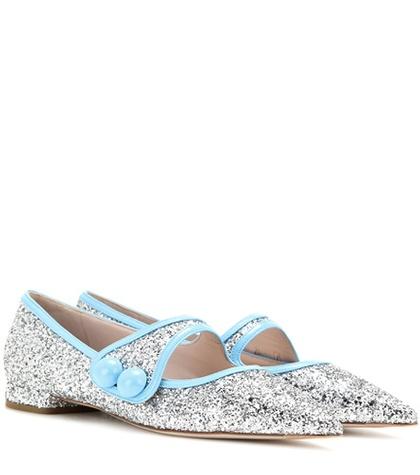 Miu Miu Glitter Ballerinas