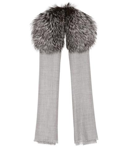 Valentino Fur-trimmed Cashmere Scarf