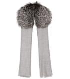 Valentino Fur-trimmed Cashmere Scarf