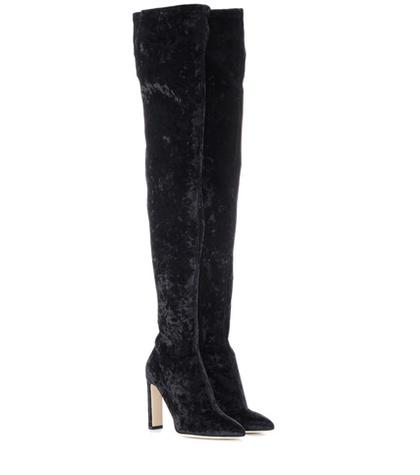 Jimmy Choo Lorraine 100 Velvet Over-the-knee Boots