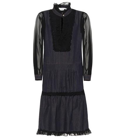 Balenciaga Ruffled Denim Minidress