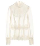 Dolce & Gabbana Lace-trimmed Tulle Top
