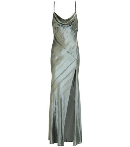 Attico Leticia Crushed-velvet Slip Dress