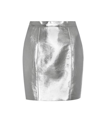 Saint Laurent Metallic Leather Skirt