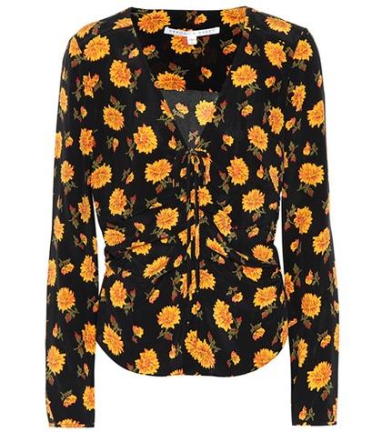 Veronica Beard Maisle Printed Silk Blouse