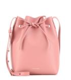 Velvet Mini Leather Bucket Bag