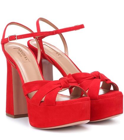 Aquazzura Baba Plateau 125 Suede Sandals