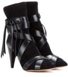 Balenciaga Nola Leather And Suede Ankle Boots