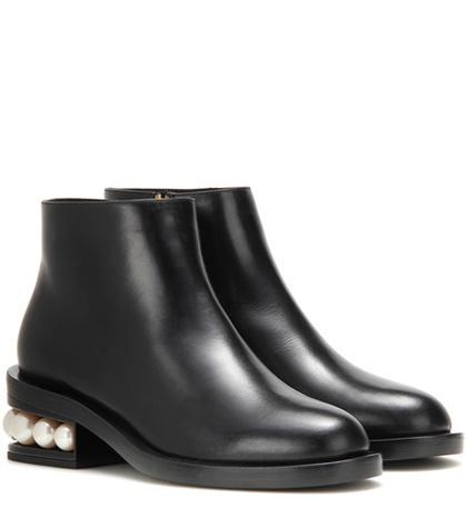 Redvalentino Casati Embellished Leather Ankle Boots