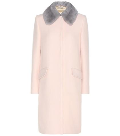 Miu Miu Mink Fur-trimmed Virgin Wool And Angora Coat