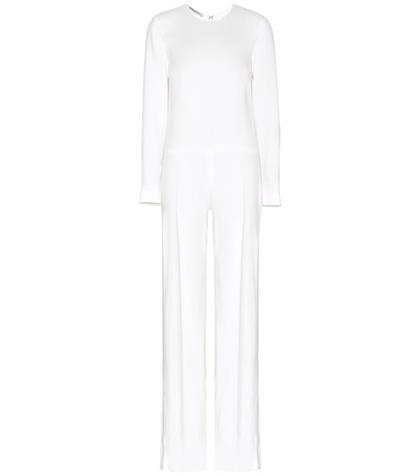 Stella Mccartney Lace-panelled Crêpe Jumpsuit