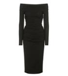 Dolce & Gabbana Off-the-shoulder Ruched Virgin Wool-blend Dress