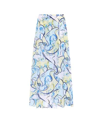 Emilio Pucci Beach Printed Cotton And Silk Skirt