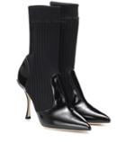 Dolce & Gabbana Leather-trimmed Ankle Boots