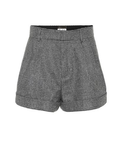 Saint Laurent Checked Wool Shorts