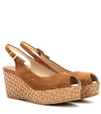Jimmy Choo Praise Suede Wedge Sandals