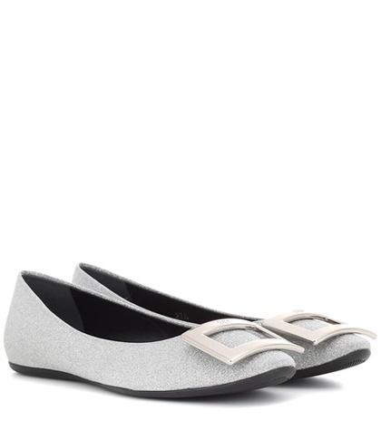 Miu Miu Gommette Metallic Leather Ballet Flats