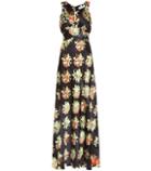 Galvan Floral Satin Maxi Dress