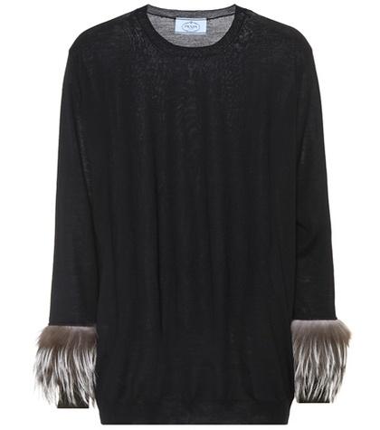 Miu Miu Fur-trimmed Wool Sweater