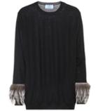 Miu Miu Fur-trimmed Wool Sweater