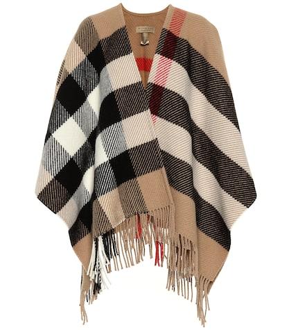 Burberry Check Wool And Cashmere Poncho