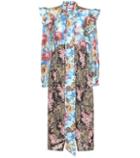 Balenciaga Pleated Floral-printed Silk Dress