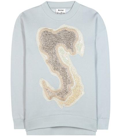 Acne Studios Karvel Metallic Embroidered Cotton-blend Sweatshirt