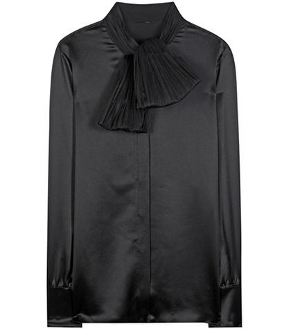 Saint Laurent Silk Blouse With Tulle Scarf