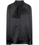 Saint Laurent Silk Blouse With Tulle Scarf