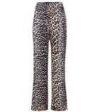 Ganni Dufort Leopard-printed Silk Trousers